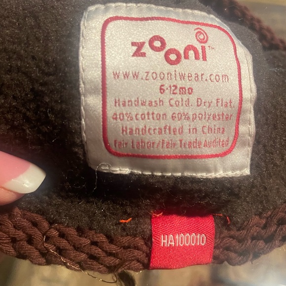 ZOONI Baby Monkey Chimp Hat Beanie Balaclava NWOT - Picture 6 of 6